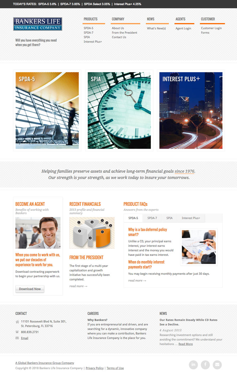 Bankers Life Insurance home page