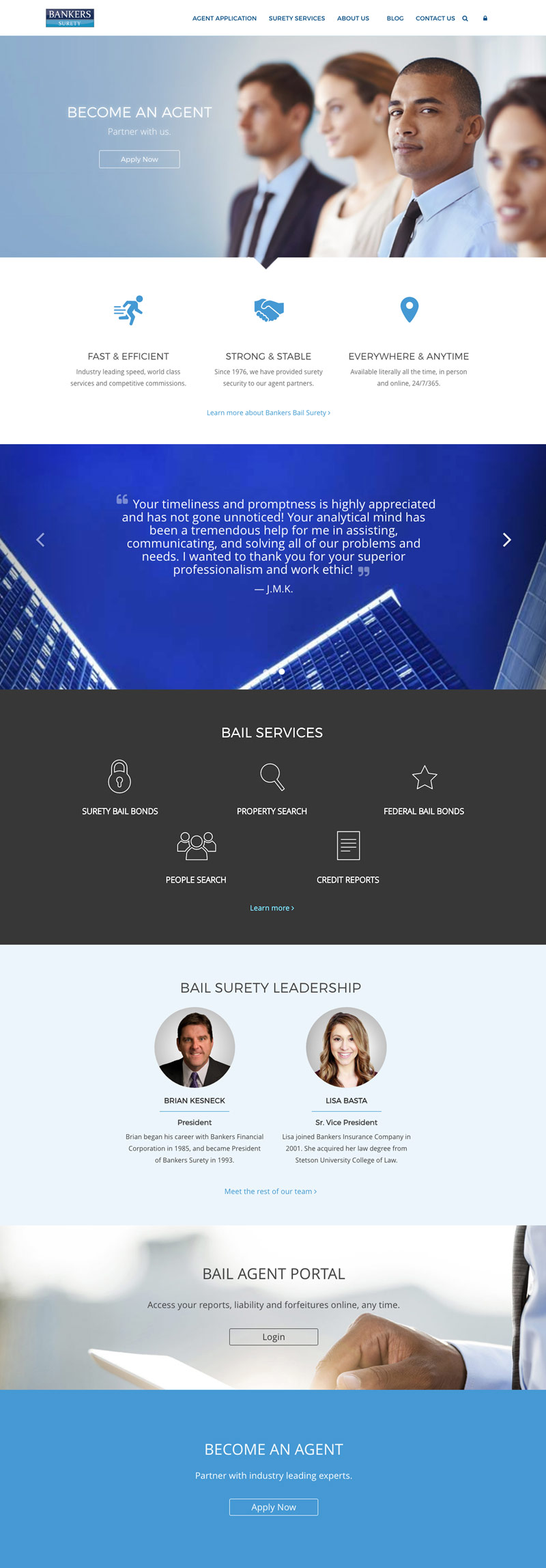 Bankers Surety home page